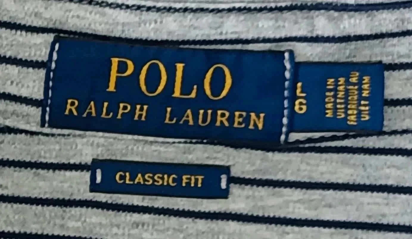 Polo Ralph Lauren gris rayures bleues Taille L – photo 13